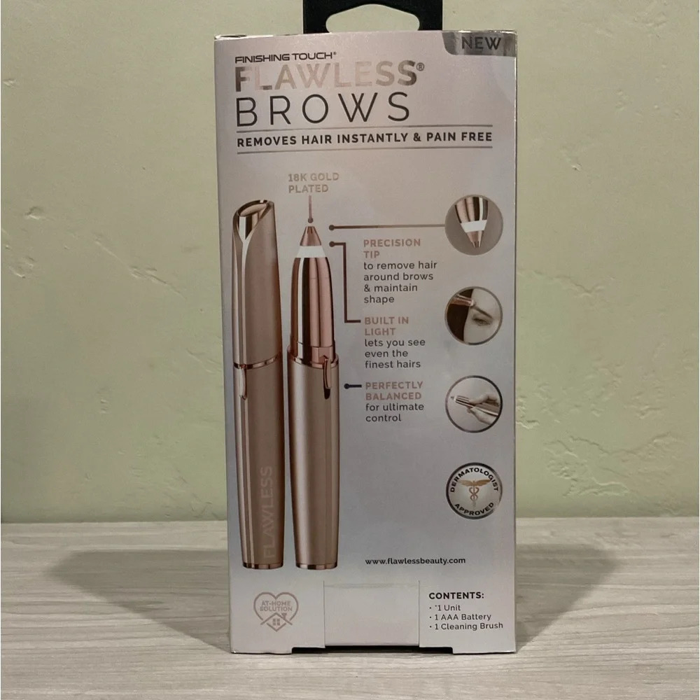 Finishing Touch Flawless Brows 18k Gold Plated Hair Remover. Brand New In Box. - Picture 2 of 4